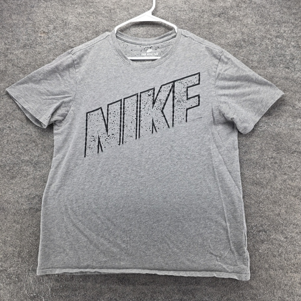 Nike Shirt Mens Large Gray The Nike Tee Athletic Cut Big Logo Graphic Sports